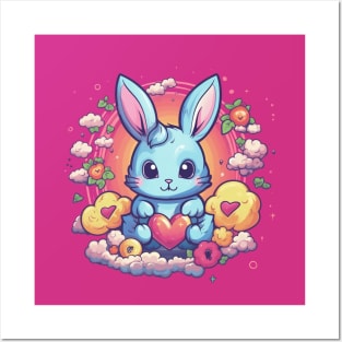 Blue Bunny Posters and Art